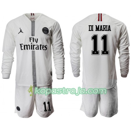 Billiga Fotbollströjor Paris Saint-Germain DI MARIA 11 Jodan Vit Barn Tredje tröja 2018/19 Långärmad